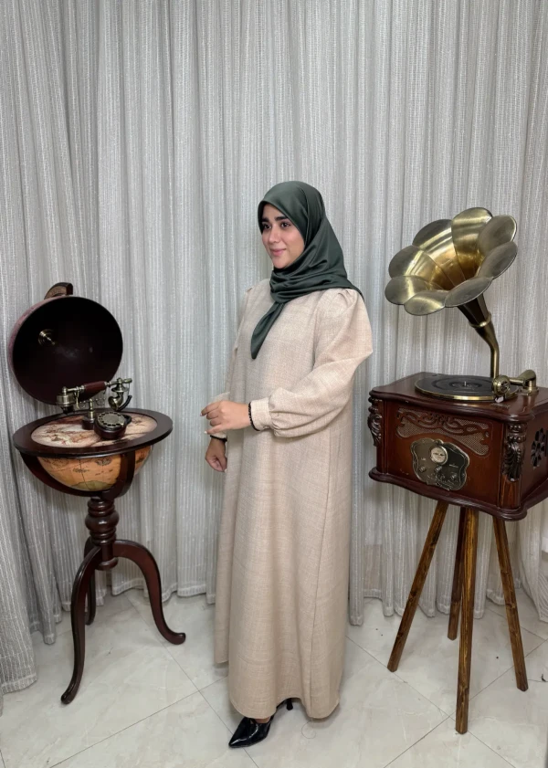 عبا زنانه کدB کرپ شانتون روژا