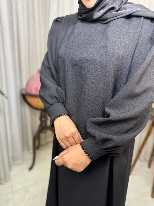 عبا زنانه کدB کرپ شانتون روژا
