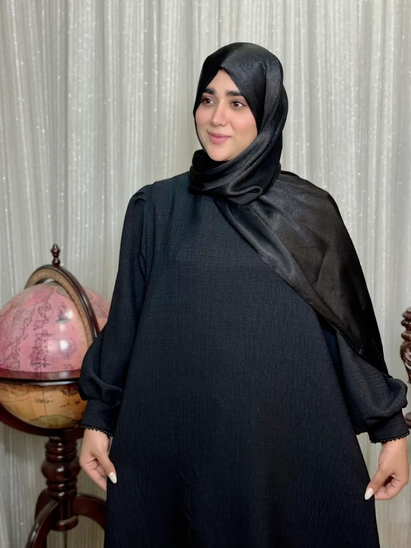 عبا زنانه کدB کرپ شانتون روژا