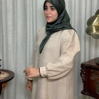 عبا زنانه کدB کرپ شانتون روژا