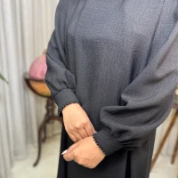 عبا زنانه کدB کرپ شانتون روژا