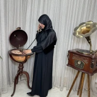 عبا زنانه کدB کرپ شانتون روژا
