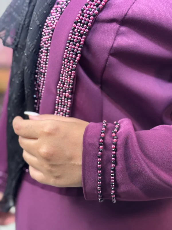 عبا زنانه کدB کرپ الیزه مهرگل