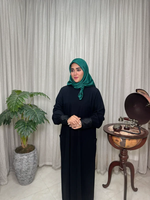 عبا زنانه کدB کرپ لاکچری غنچه