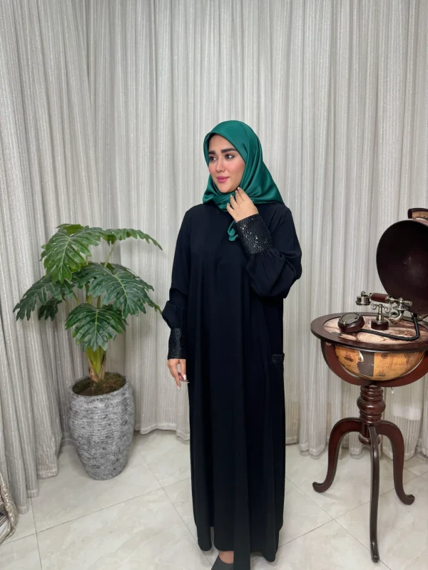 عبا زنانه کدB کرپ لاکچری غنچه