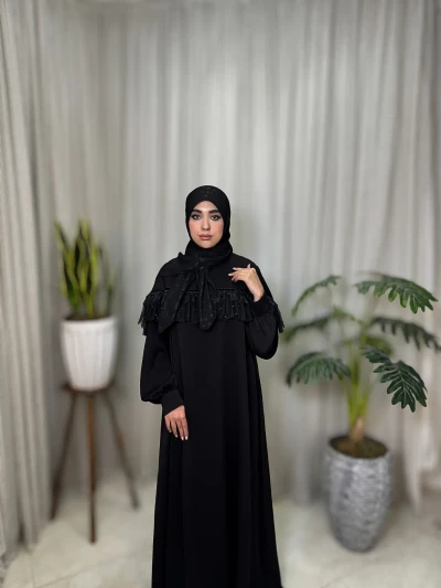عبا زنانه مجلسی کریشه نیلا
