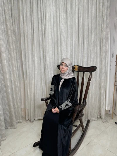 عبا زنانه مجلسی مخمل پروانه