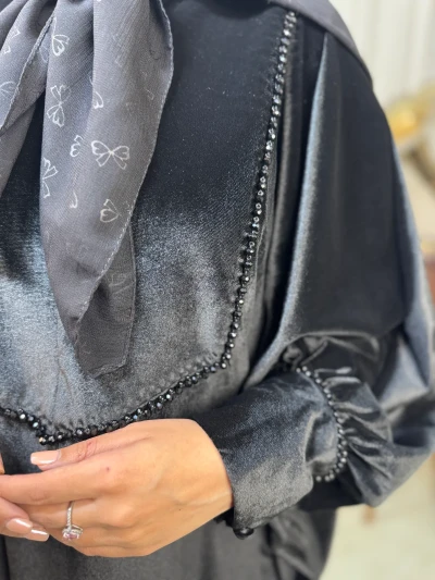عبا زنانه مجلسی مخمل روژین