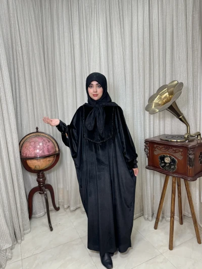 عبا زنانه مجلسی مخمل روژین