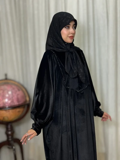 عبا زنانه مجلسی مخمل روژین