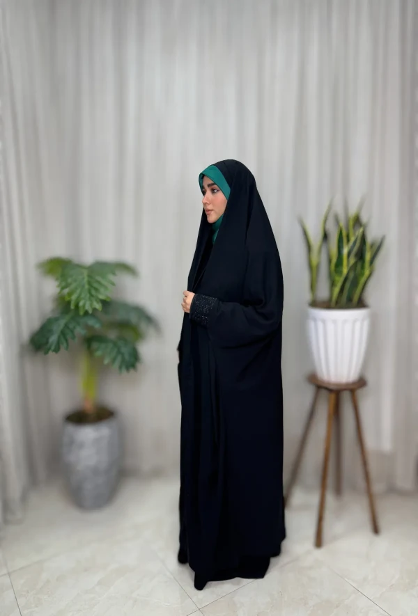 چادر عربی دانشجویی کن کن وارداتی مچ گلدوزی
